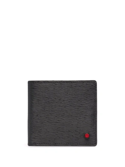 Kiton Man Black Saffiano Leather Wallet In Nero