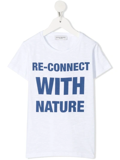 Paolo Pecora Teen Slogan-print Cotton T-shirt In White