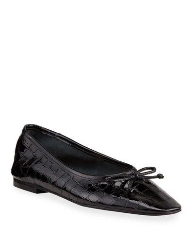 Schutz Arissa Mock-croc Ballet Flats In Black