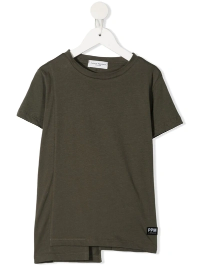 Paolo Pecora Kids' Military Green Cotton T-shirt