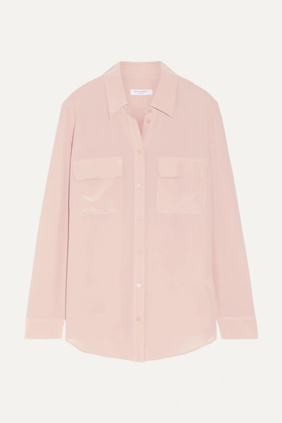 Equipment Slim Signature Washed-silk Shirt In Nude