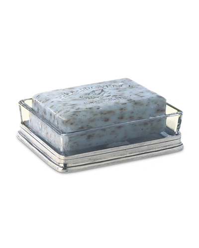 Match Pewter & Glass Butter Soap Dish