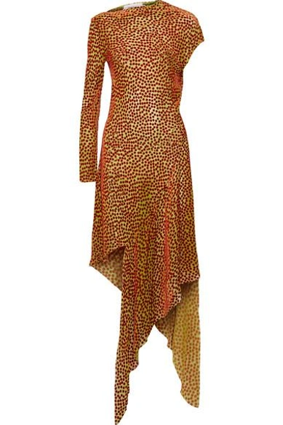 Marques' Almeida Asymmetric Flocked Chiffon Midi Dress
