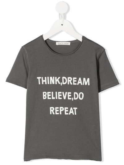 Zhoe & Tobiah Babies' Slogan-print Cotton T-shirt In Grey