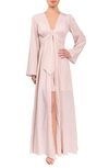 Everyday Ritual Diana Tie-front Long Cotton Robe In Wheat