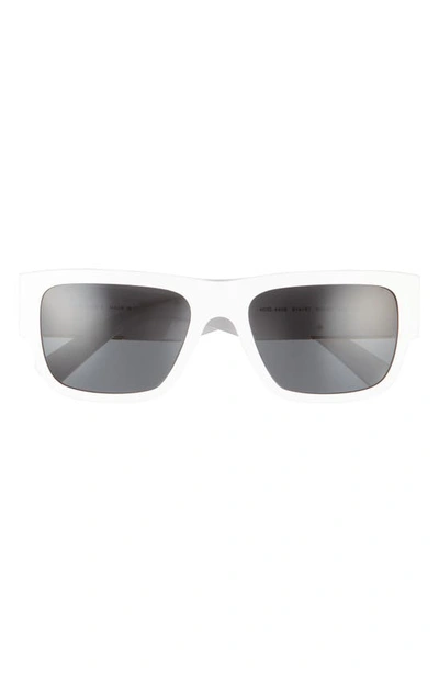 Versace Men's Square Sunglasses, 56mm In White/ Dark Grey