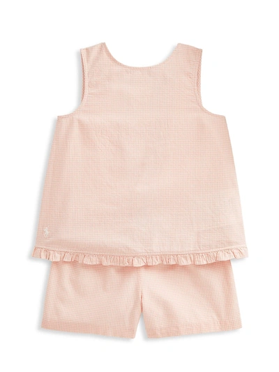 Ralph Lauren Kids' Little Girl's 2-piece Tank Top & Shorts Set In Pink