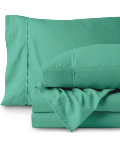 Bare Home Double Brushed Sheet Set, Full Xl In Turquoise