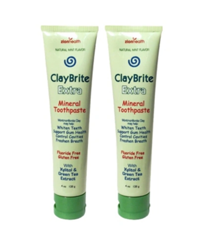 Zion Health Claybrite Toothpaste For Superior Gum Health Set Of 2 Pack, 8oz In White