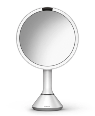 Simplehuman 8" Round Sensor Makeup Mirror With Touch-control Dual Light Settings In White