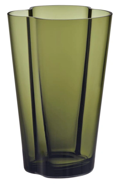 Iittala Alvar Aalto Finlandia Crystal Vase In Moss Green