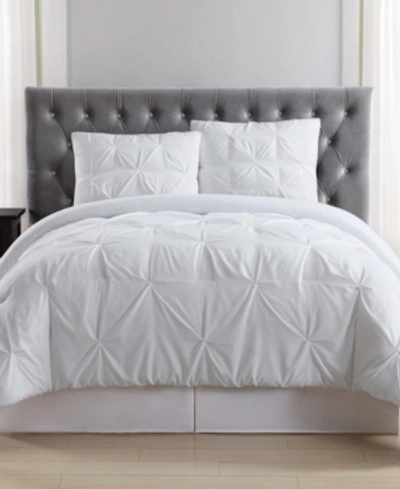 Truly Soft Pleated King Duvet Set Bedding In Off White