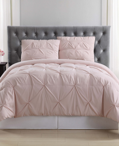 Truly Soft Pleated Twin Xl Comforter Set Bedding In Blush