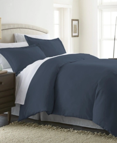 Ienjoy Home Double Brushed Solid Duvet Cover Set, King/california King In Navy
