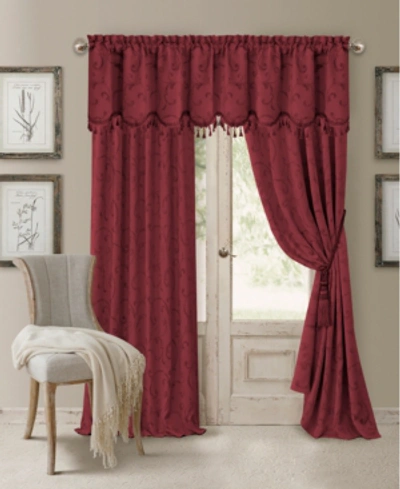 Elrene Mia Jacquard 52" X 84" Blackout Curtain Panel In Rouge