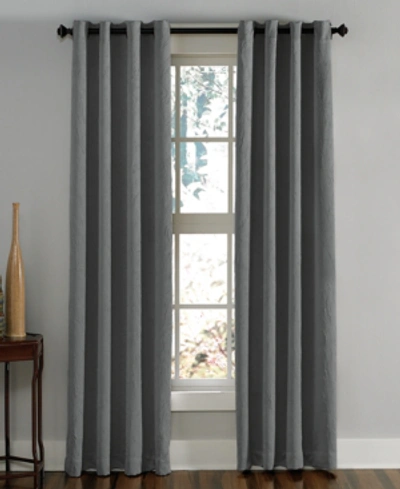 Chf Lenox 50" X 63" Crushed Texture Curtain Panel In Grey