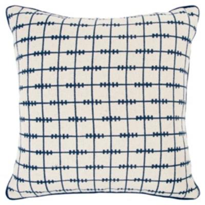 Rizzy Home Donny Osmond Geometrical Design Polyester Filled Decorative Pillow, 20" X 20" In Blue