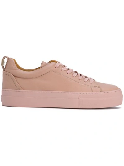 Buscemi Alice Calf Leather Platform Tennis Shoe In Dusty Pink