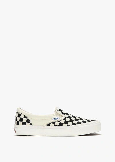 Vans Off-white And Black Checkerboard Og Classic Slip-on Sneakers In Blk/wht Chc