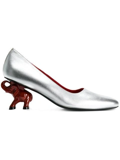 Dorateymur Elephant Heel Pumps - Metallic