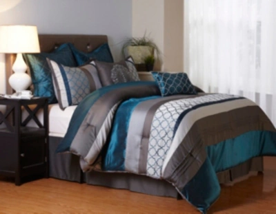 Nanshing Sydney 8-piece California King Comforter Set Bedding In Peacock