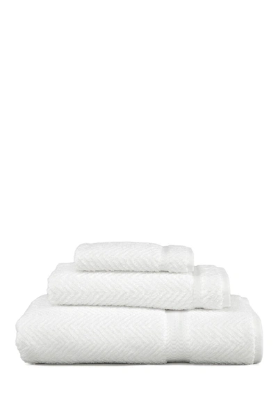 Linum Home White Herringbone 3-piece Towel Set