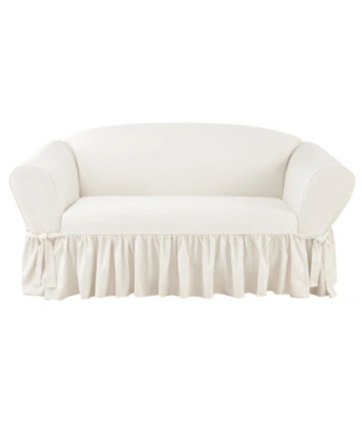 Sure Fit Essential Twill 1 Piece Loveseat Slipcover In White