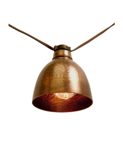 Macy's Lumabase 10 Bronze Metal Electric Cafe String Lights In Rust Coppe