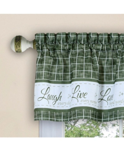 Achim Live, Love, Laugh Window Curtain Valance, 58x14 In Green