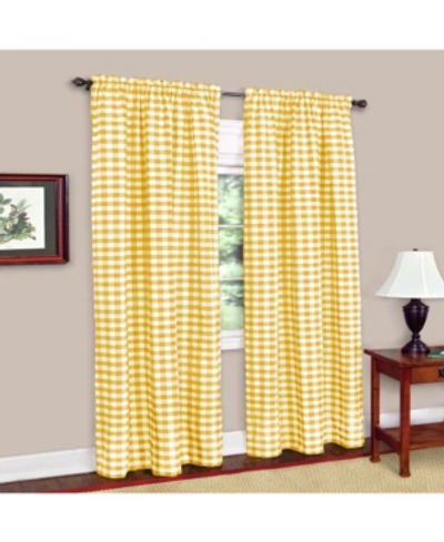 Achim Buffalo Check Window Panel, 42" X 84" In Yellow