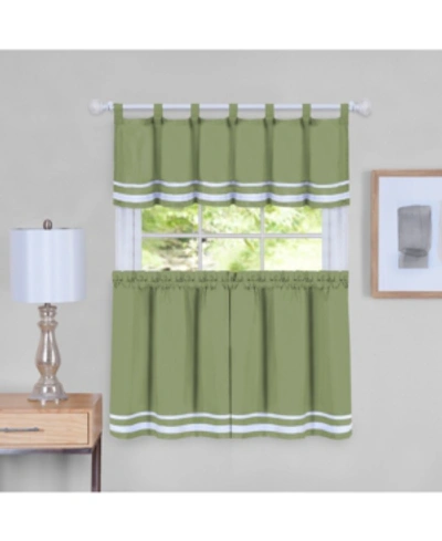 Achim Dakota Window Curtain Tier Pair And Valance Set, 58x36 In Green