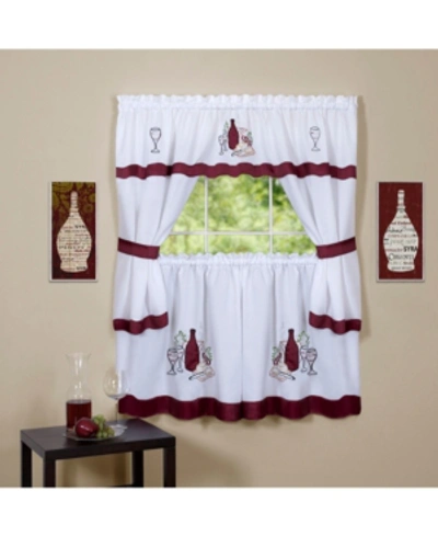 Achim Cabernet Embellished Window Set, 58" X 36" In Red