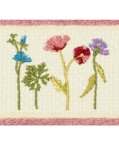 Linum Home Turkish Cotton Serenity Embellished Washcloth Bedding In Tea Rose