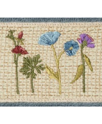 Linum Home Turkish Cotton Serenity Embellished Washcloth Bedding In Teal