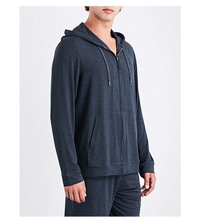 Derek Rose Marlowe Stretch-jersey Hoody In Anthracite