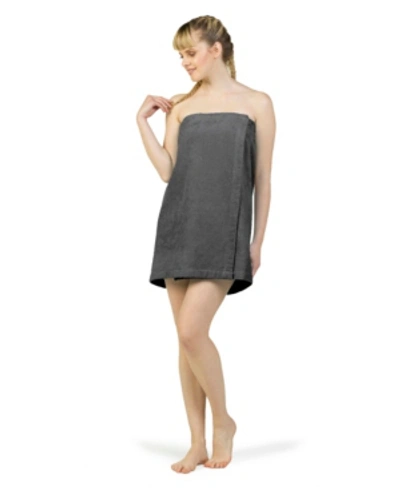 Linum Home 100 Turkish Cotton Terry Personalized Womens Bath Wrap Collection Bedding In Grey
