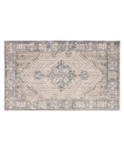 French Connection Logan Colorwashed Kilim 27" X 46" Accent Rug Bedding In Grey/blue