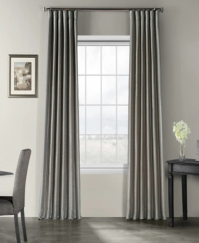 Exclusive Fabrics & Furnishings Blackout Vintage Textured 50" X 108" Curtain Panel In Grey