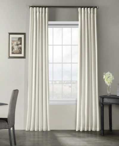 Exclusive Fabrics & Furnishings Ice Vintage Textured Faux Dupioni Silk Curtain In White