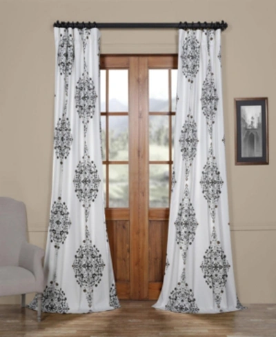 Exclusive Fabrics & Furnishings Kerala Printed Cotton Twill 50" X 96" Curtain Panel In Kerala Blue
