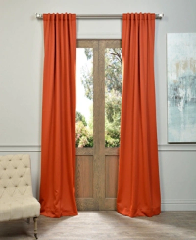 Exclusive Fabrics & Furnishings Blackout 50" X 96" Curtain Panel In Burnt Orange