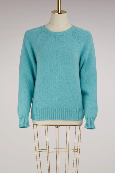 Apc Stirling Round-neck Wool Sweater In Turquoise