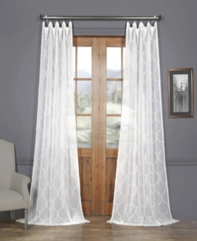 Exclusive Fabrics & Furnishings Avignon Vine Patterned Sheer 50" X 108" Curtain Panel In Natural