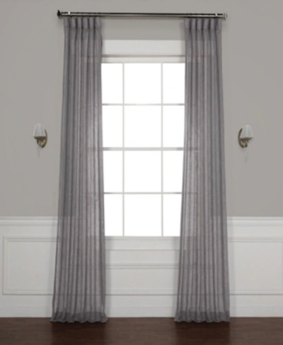 Exclusive Fabrics & Furnishings Grommet Sheer Curtain Panel, 50" X 84" In Medium Gre