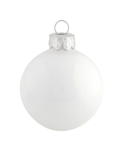 Whitehurst 1.5" Glass Christmas Ornaments In Snow White Matte