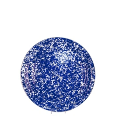 Golden Rabbit Cobalt Swirl Enamelware Collection 15.5" Serving Tray In Blue