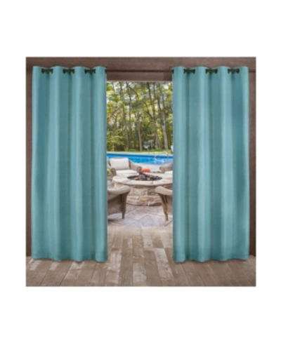 Exclusive Home Delano Indoor/outdoor Grommet Top Curtain Panel Pair, 54" X 120" In Medium Gre