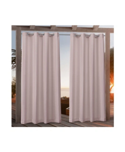 Exclusive Home Indoor/outdoor Solid Cabana Grommet Top Curtain Panel Pair, 54" X 108" In Pink
