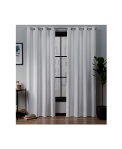 Exclusive Home Curtains Academy Total Blackout Grommet Top Curtain Panel Pair, 52" X 108" In White