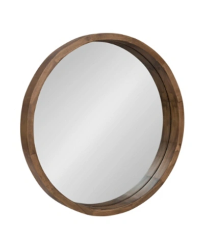 Kate And Laurel Hutton Round Wood Wall Mirror In Brown